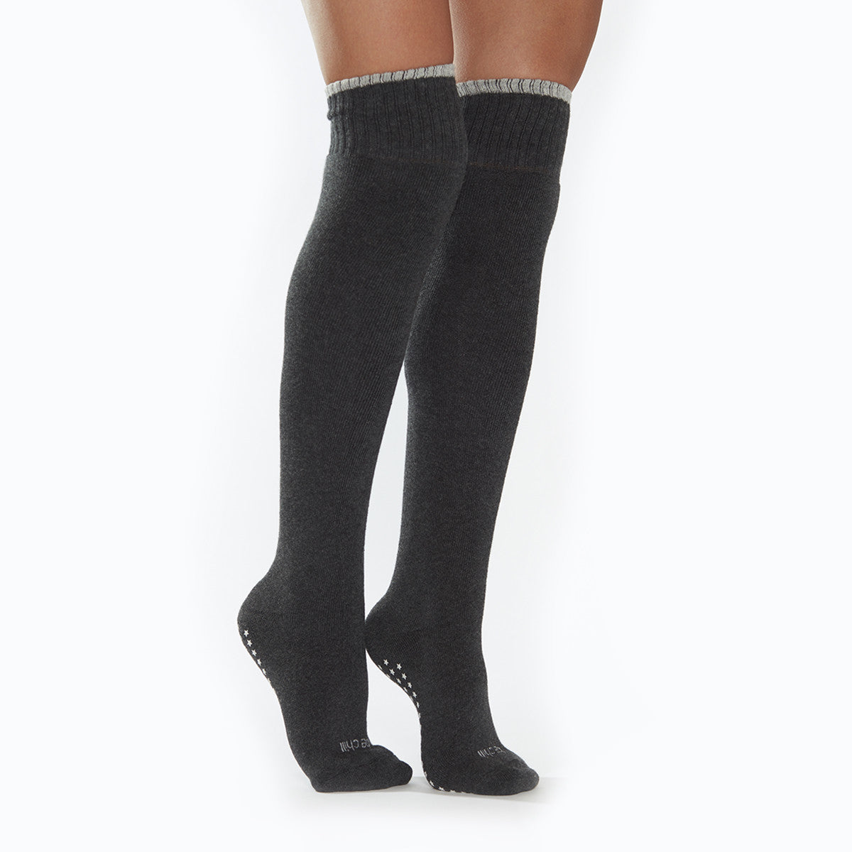 be chill knee high socks charcoal/grey, sticky be socks, best grip socks, best grippy socks, best yoga socks, best pilates socks