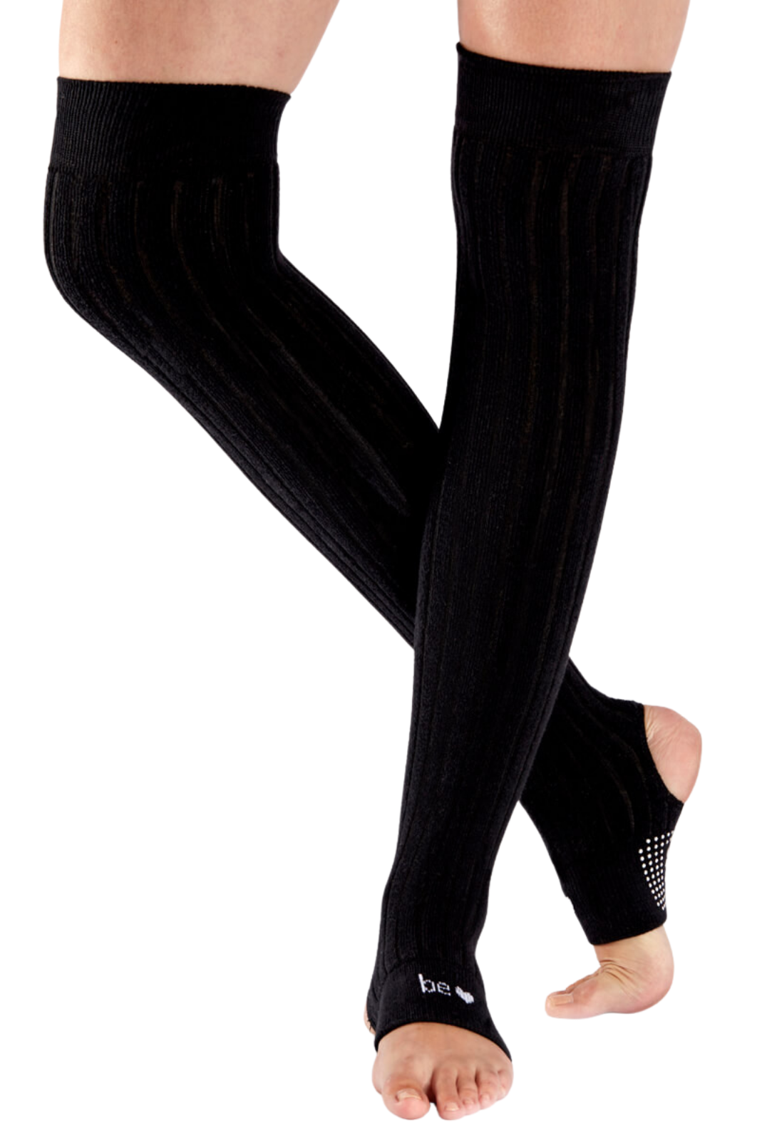 Be Love Stirrup Grip Leg Warmers (Black/White)