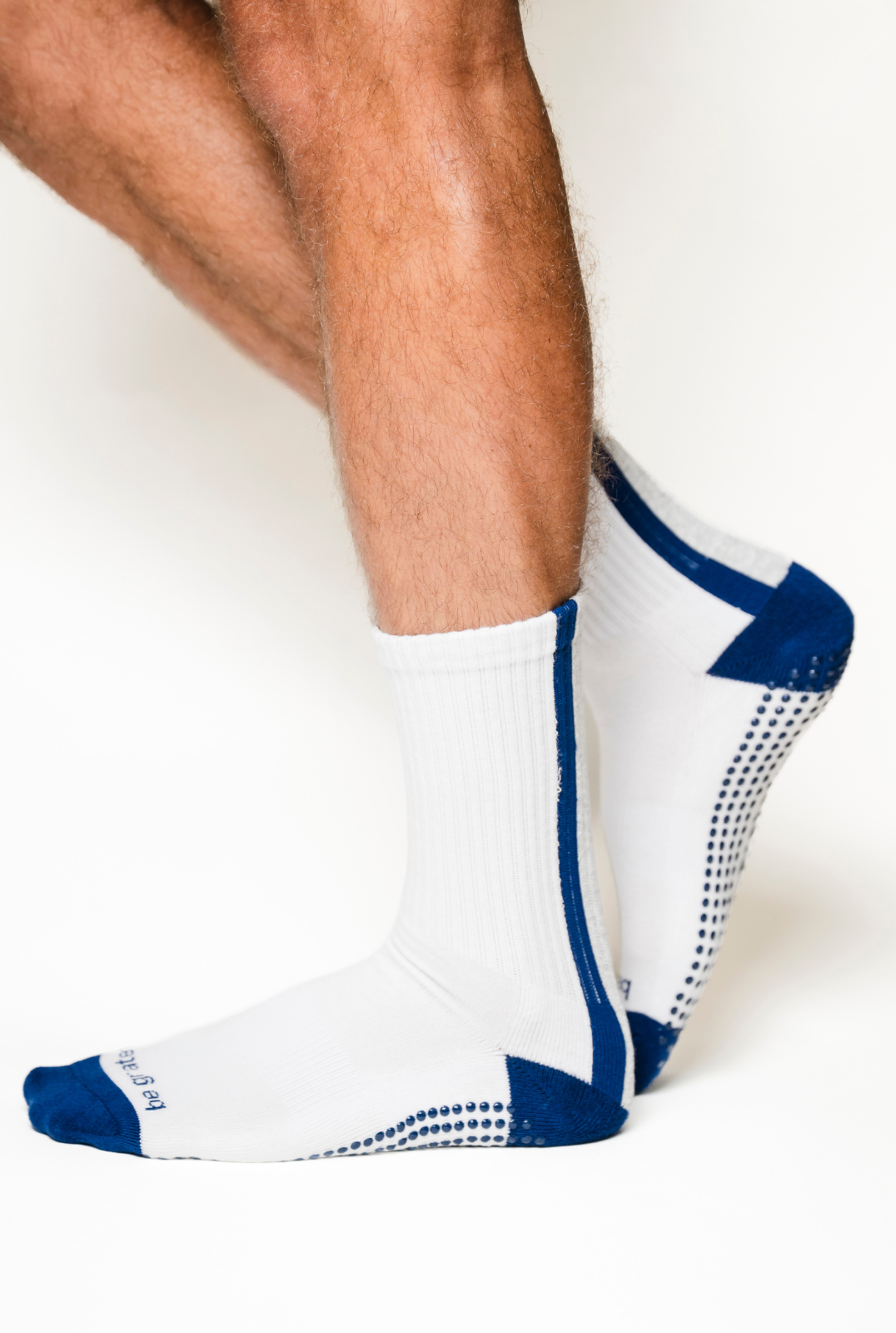 Men's Crew Be Grateful Grip Socks (Regatta) by Sticky Be Socks, non-slip grip socks for Pilates and barre