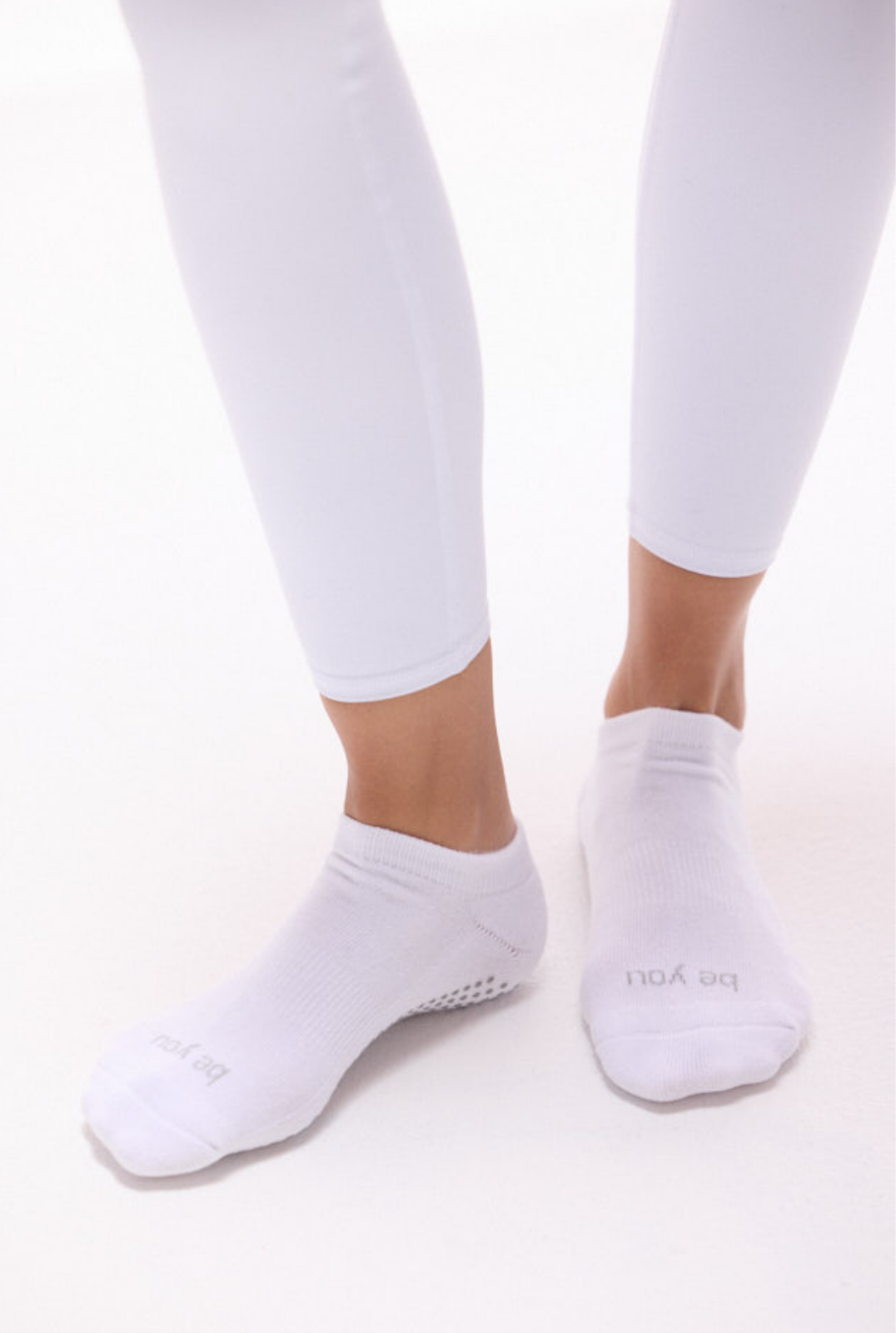 Be You Grip Socks (White/Grey)