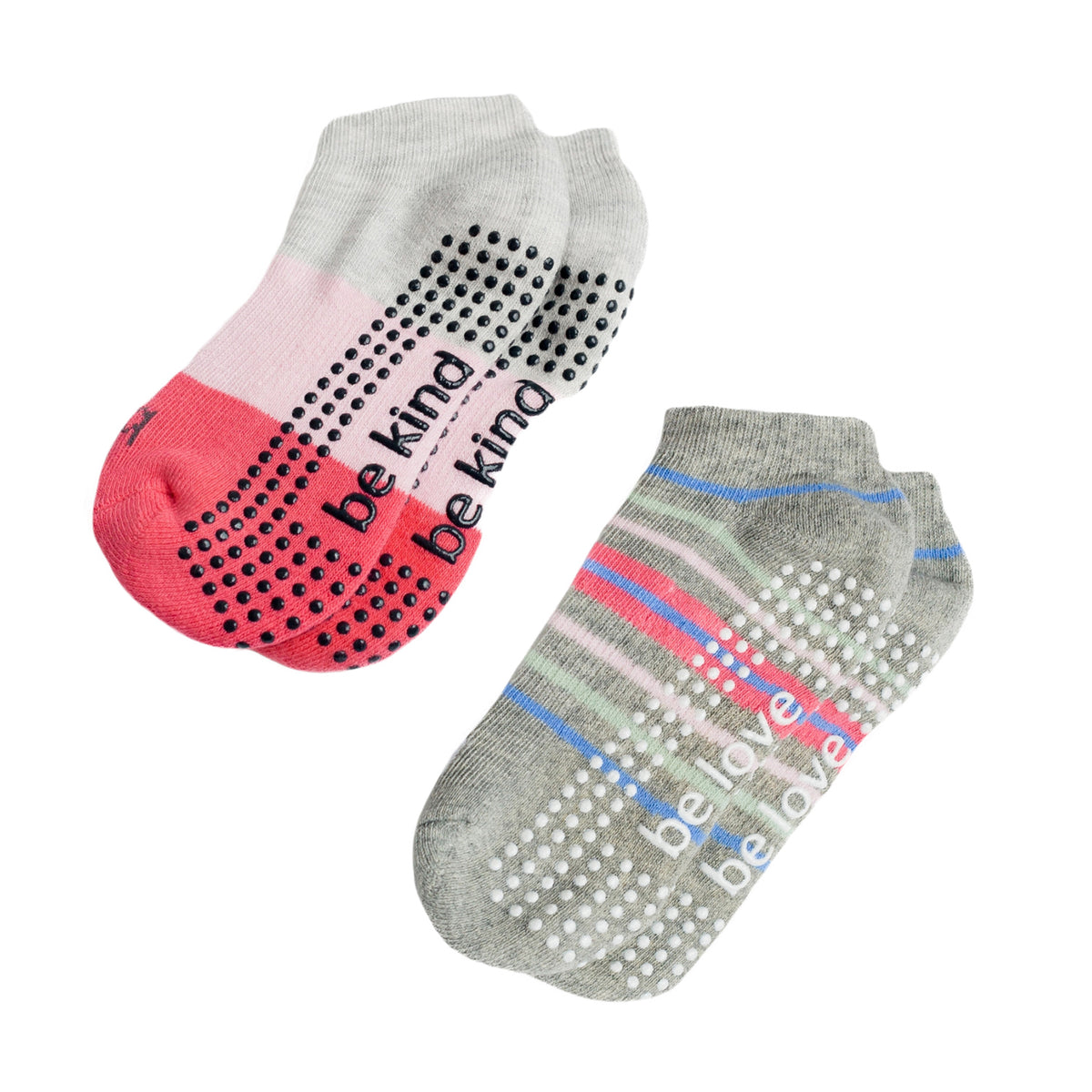 Girls 2 Pack Grip Socks 4T-6T (Belle)
